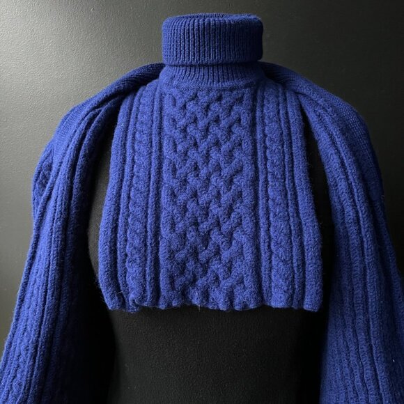 Vintage  1960s Ski-Doo Cardigan Sweater Dickie Thick Cable Knit Set Snowmobile … - Picture 7 of 12